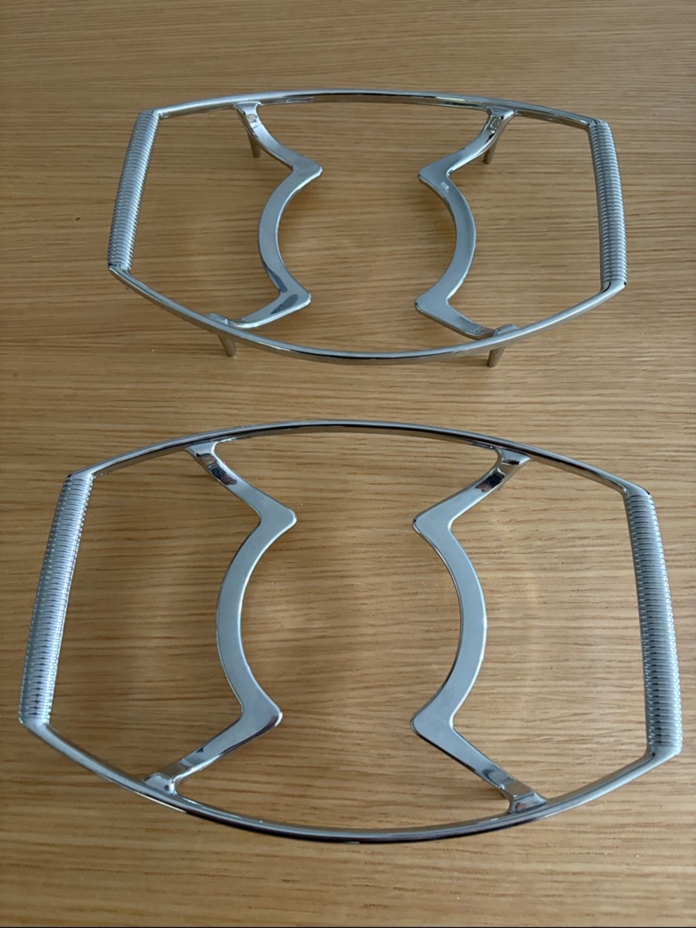 Set of 2 Vintage CorningWare Chrome Trivet Racks for Casserole Dish